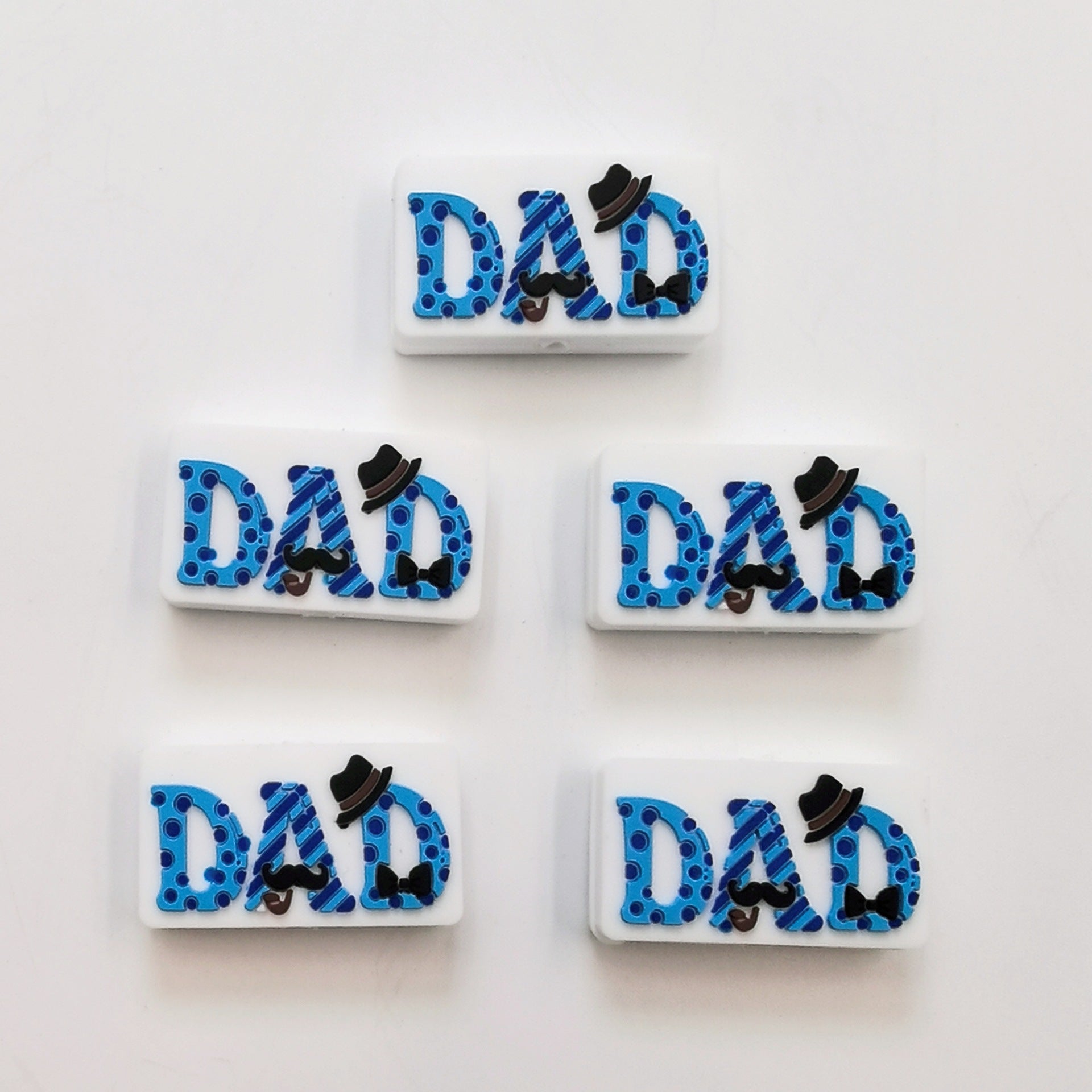 Wholesale 10pcs Father's Day Series Silicone Cartoon Beads